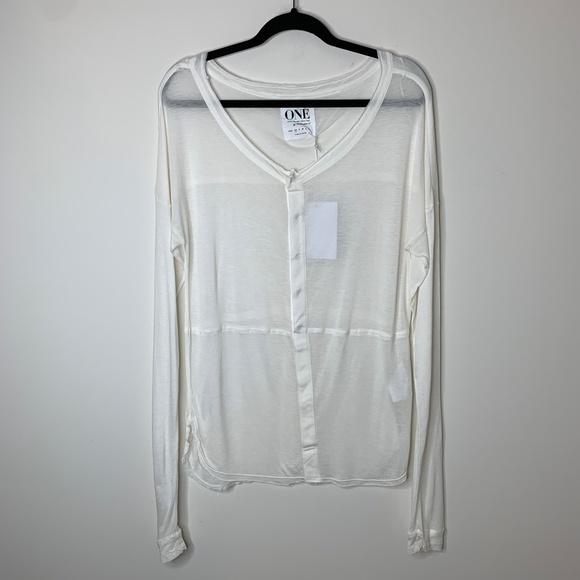 Revolve One Teaspoon Soho Fine Wool Grandpa Top Long Sleeves Ivory Size Small - Picture 3 of 16